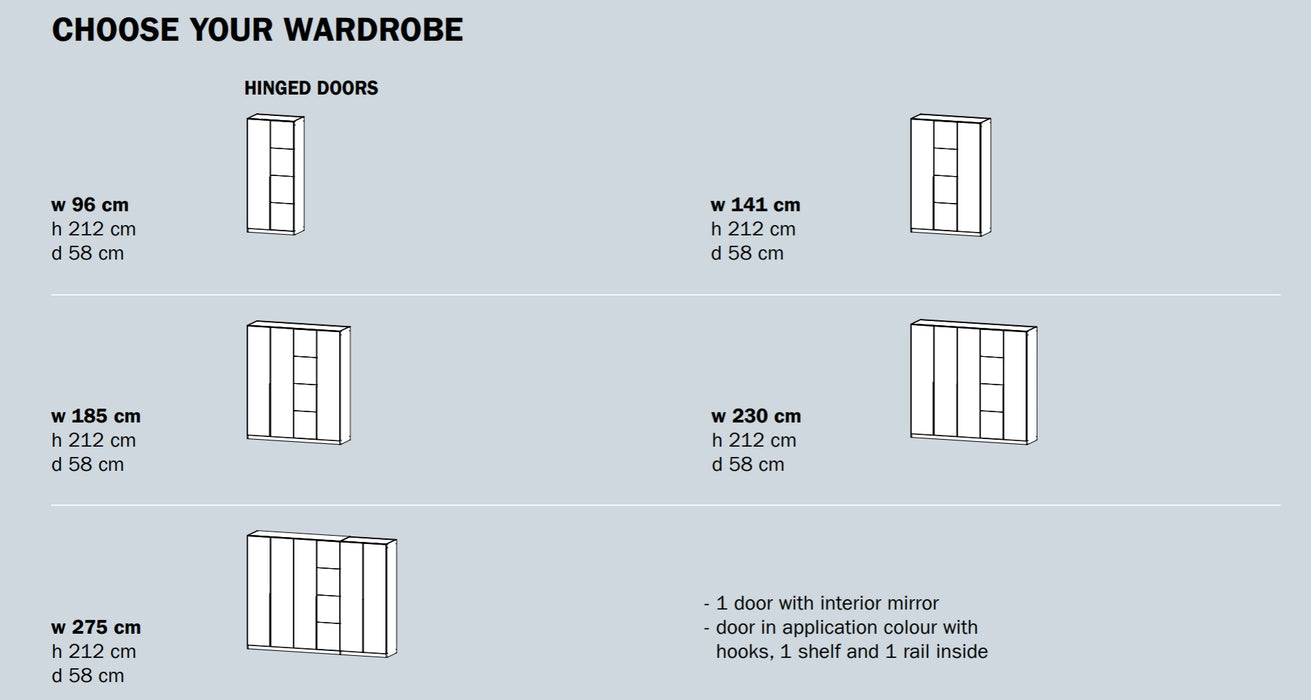 Belleza Hinged Door Wardrobe