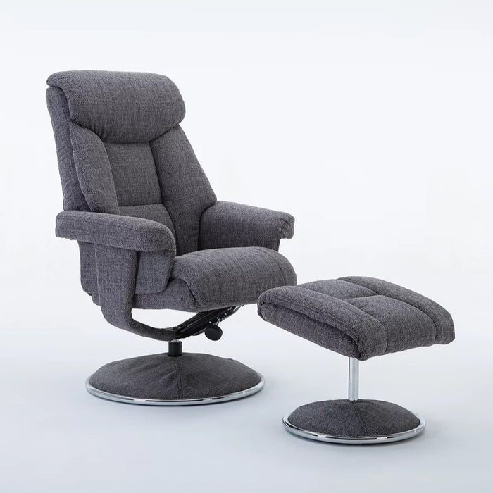 Biarritz Swivel Chair + Stool in Fabric