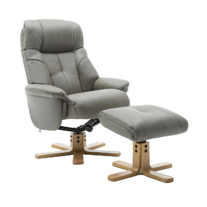 Dubai Swivel Chair + Stool in Plush