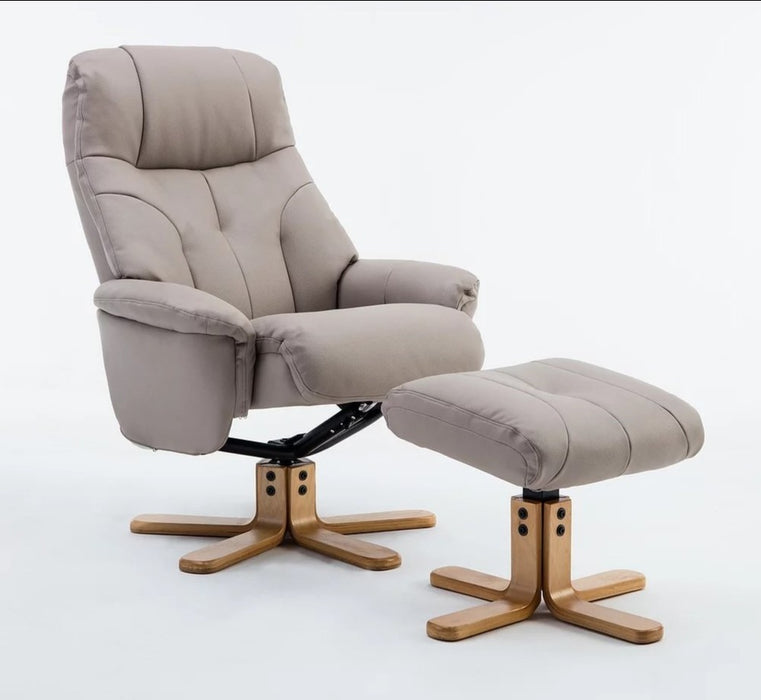 Dubai Swivel Chair + Stool in Plush