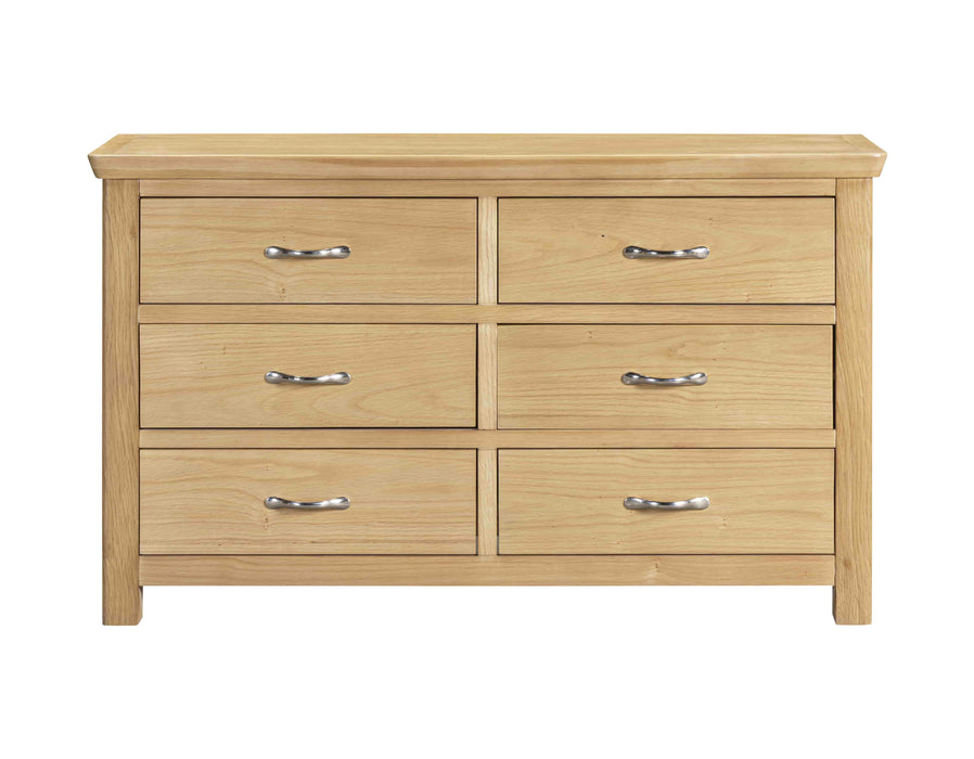 Maldon Light Oak 6 Drawer Wide Chest