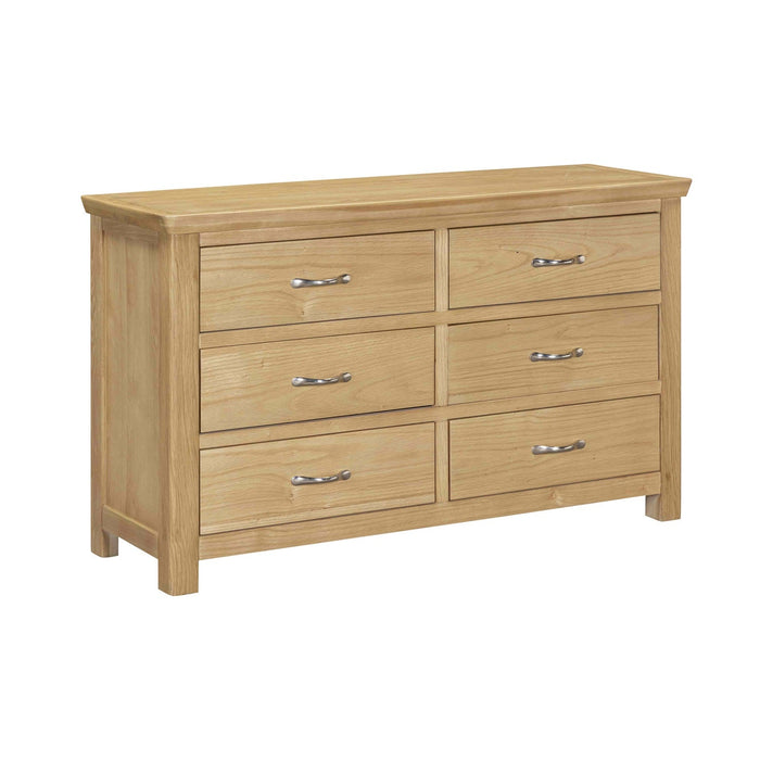 Maldon Light Oak 6 Drawer Wide Chest